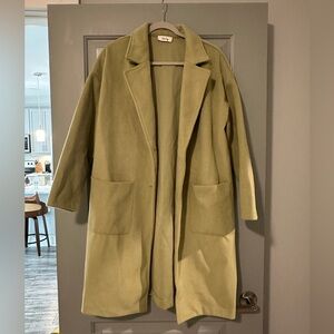 Sadie & Sage Button-Front Green Long Coat for Women